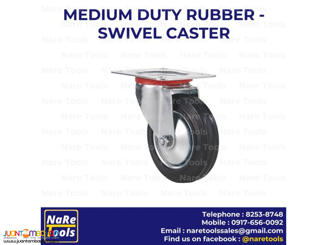 SONIC Medium Duty Rubber - Swivel Caster Wheels