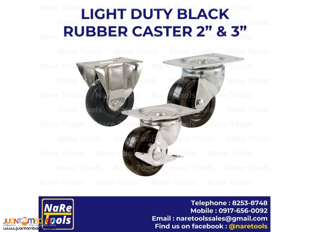 SONIC Light Duty Black Rubber Caster Wheel