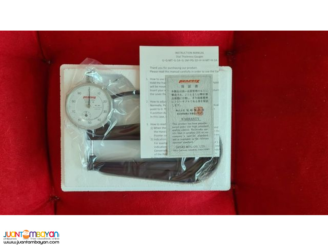 WIDE JAW Thickness Gauge, Dial Thickness Gauge, Peacock, (Japan)
