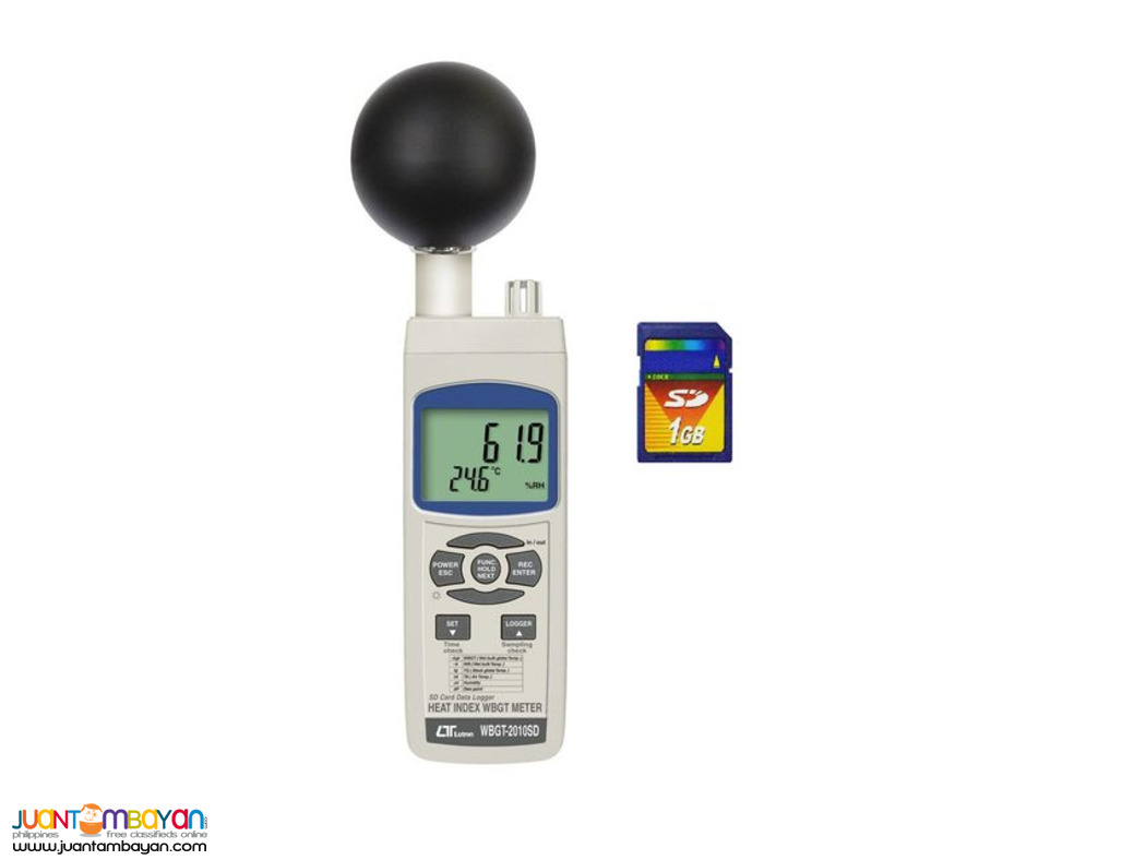 WBGT Meter Datalogger, Heat Stress Meter, Lutron WBGT-2010SD