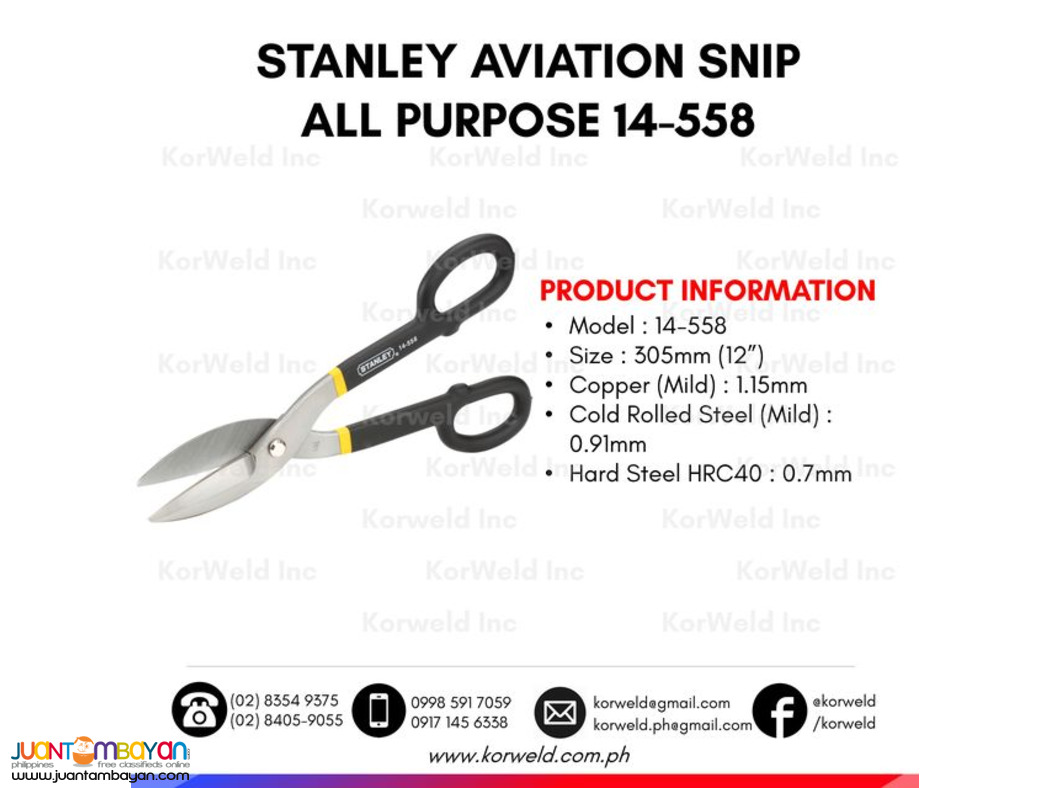 Stanley Tools: Aviation Snip, Hammer, Saw Blade Etc.