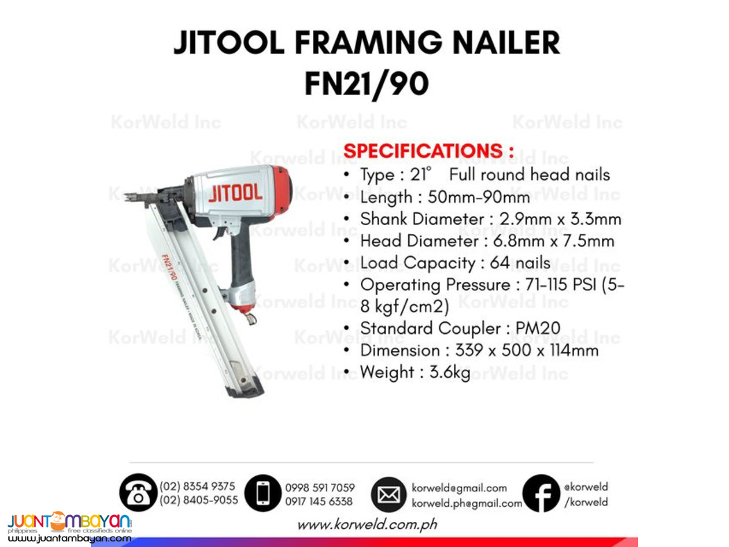 JITOOL FRAMING NAILER FN21/90