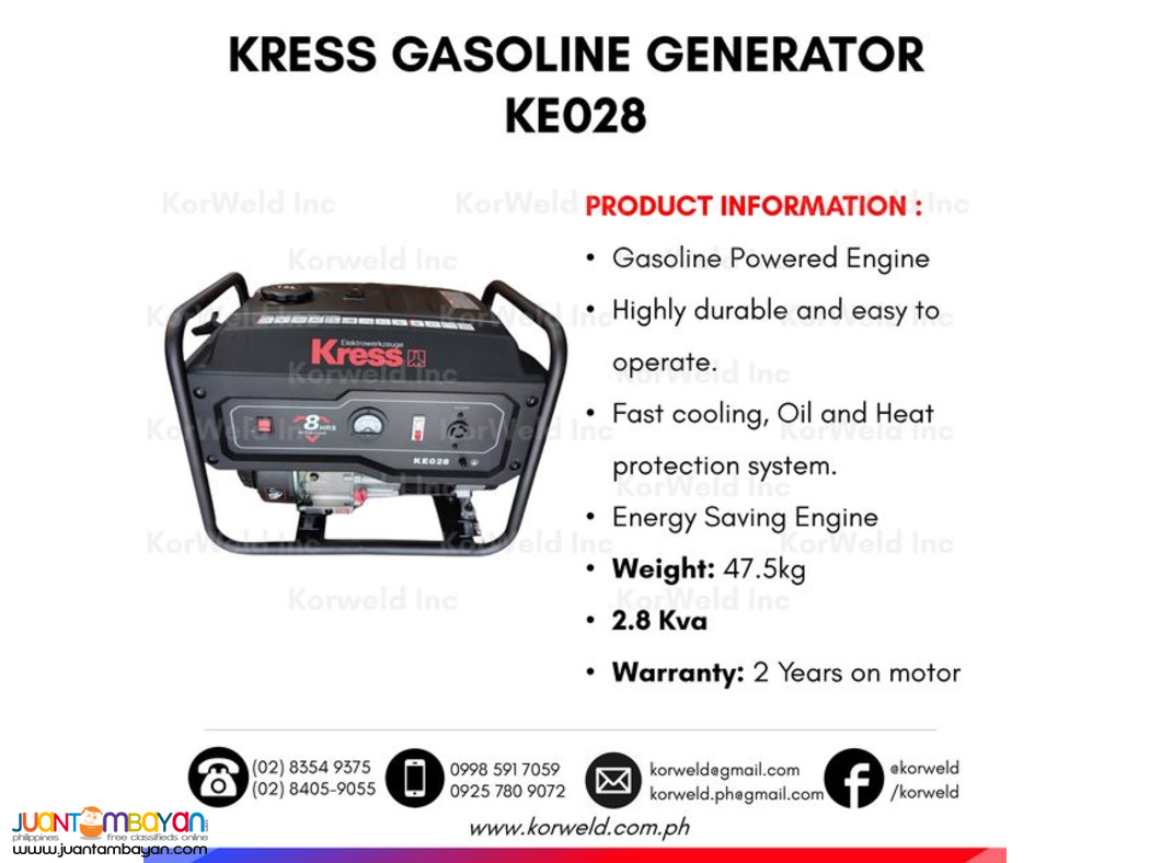 Generator - Gasoline & Diesel Type (3kva up to 55kva)