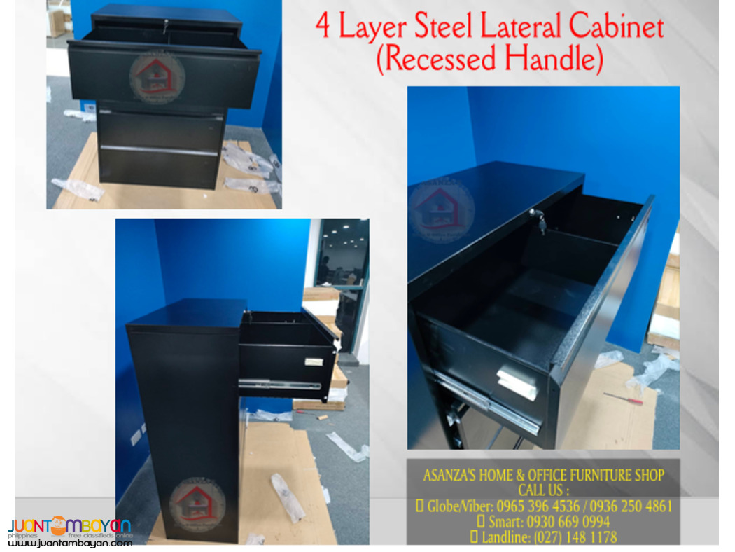 4 Layer Steel Lateral Cabinet (RECESSED HANDLE) |  CALL US