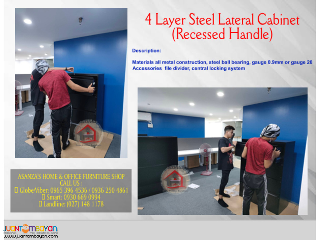 4 Layer Steel Lateral Cabinet (RECESSED HANDLE) |  CALL US