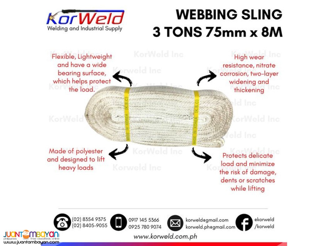 Flat Webbing Sling / Sling Belt 3 Tons x 8 Meters