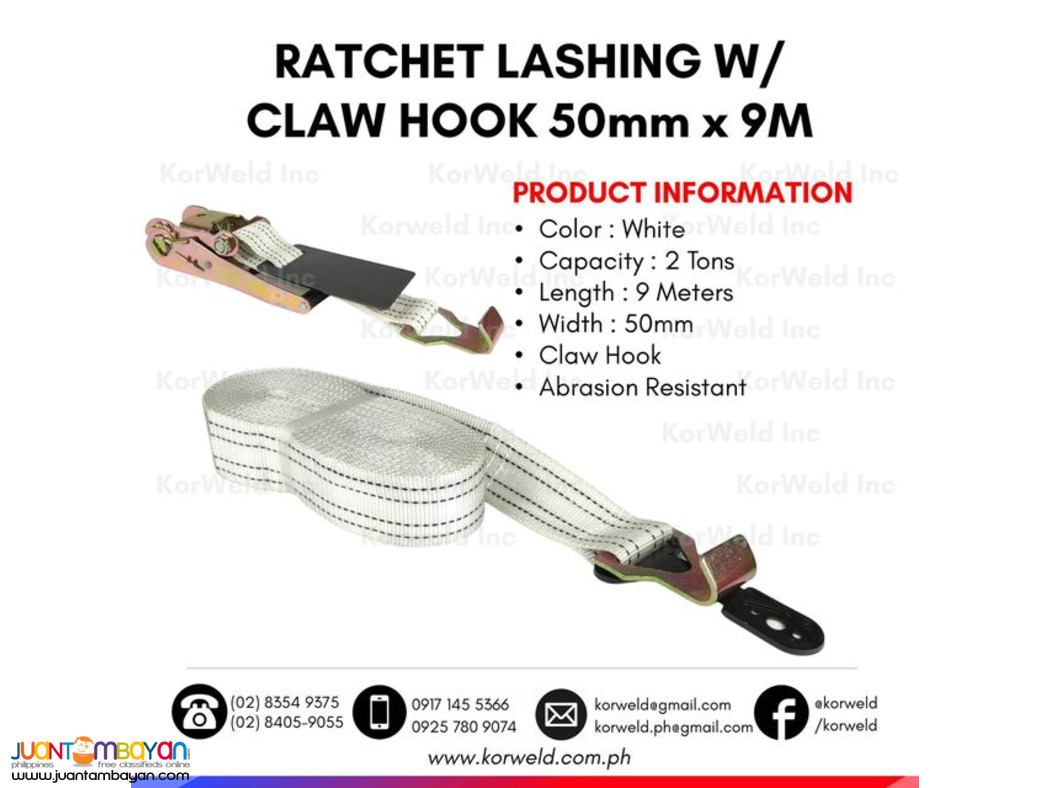 Ratchet Tie Down / Ratchet Lashing with Claw Hook