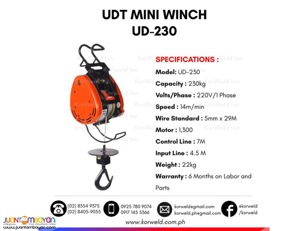 Electric Winch Mini Winch 230 kg