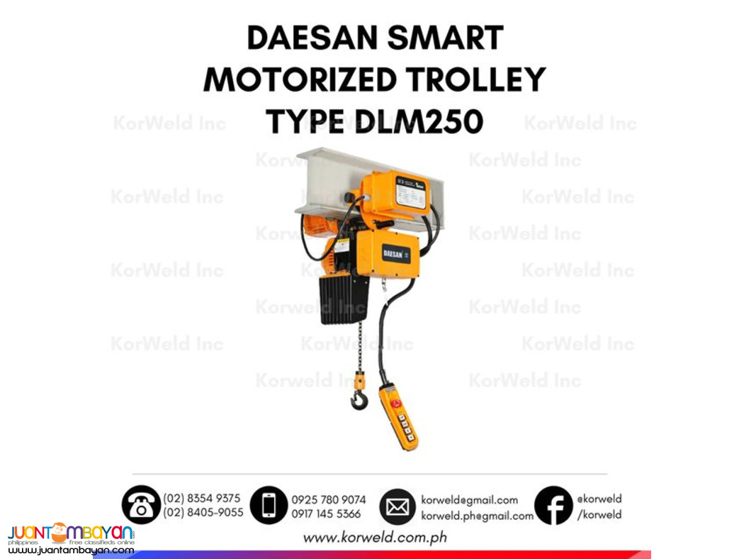Smart Electric Hoist with Motorized Trolley 250kgs.
