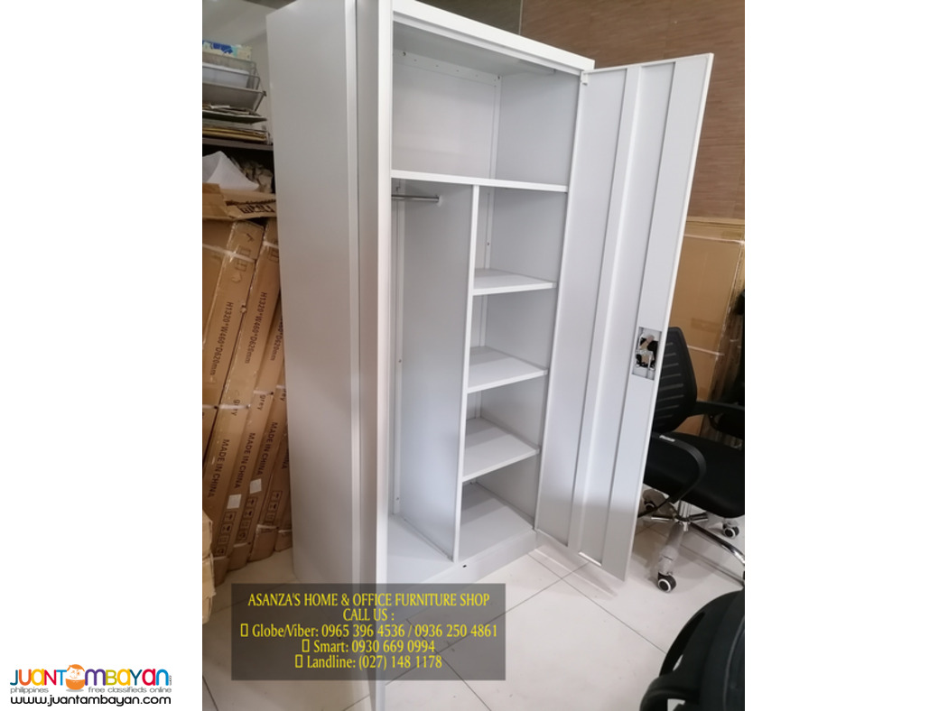 2-DOOR STEEL/WOODEN WARDROBE CABINET (DIRECT FACTORY PRICE)