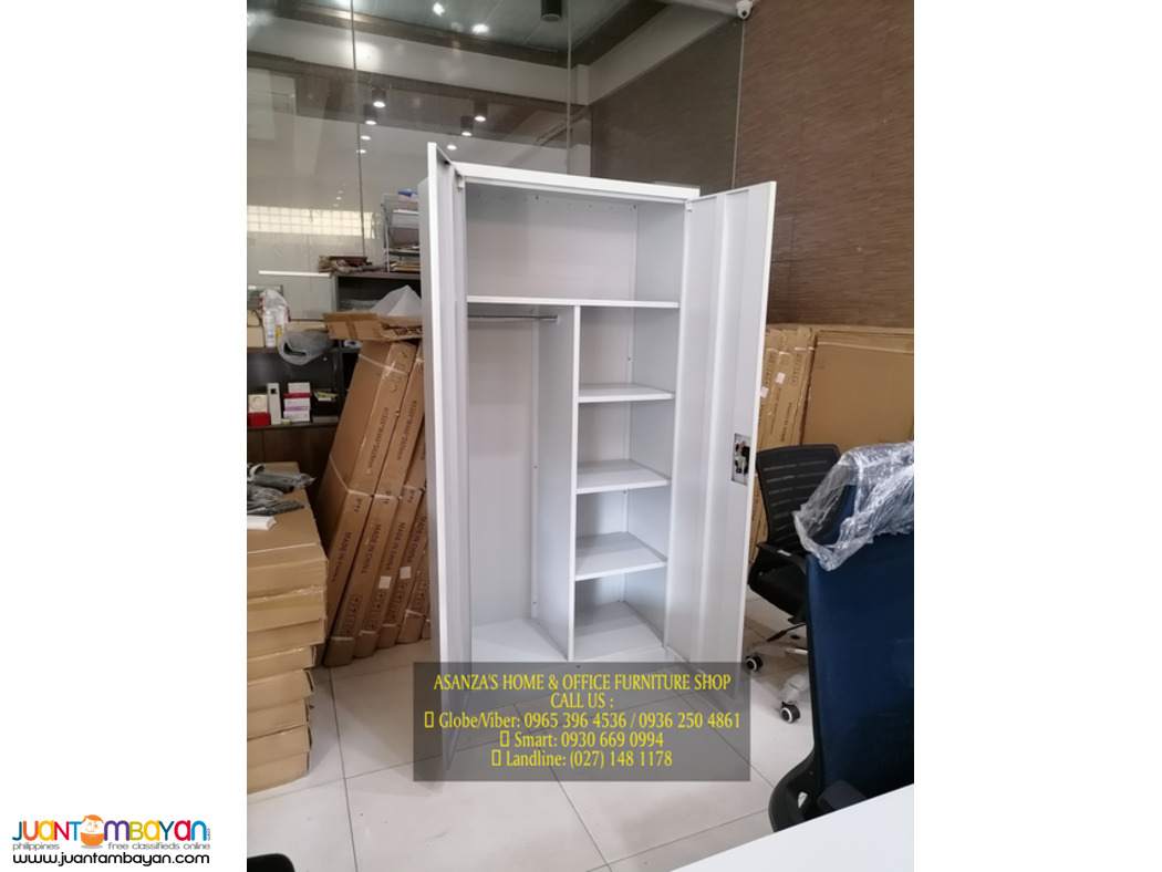 2-DOOR STEEL/WOODEN WARDROBE CABINET (DIRECT FACTORY PRICE)