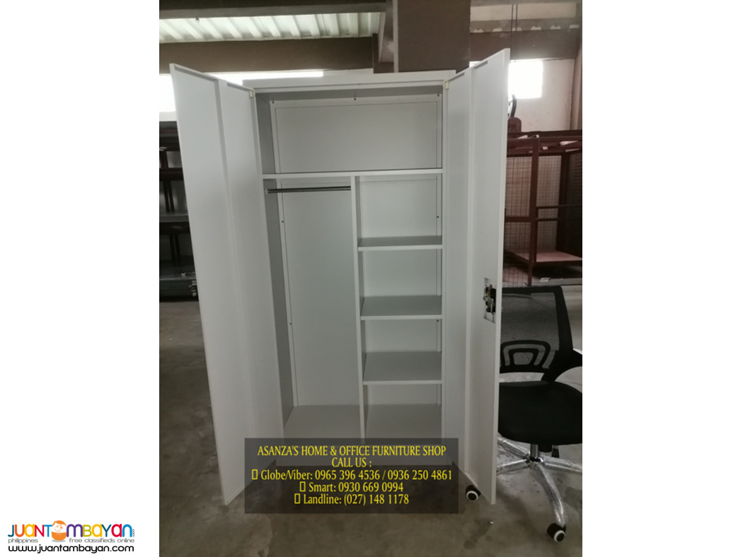 2-DOOR STEEL/WOODEN WARDROBE CABINET (DIRECT FACTORY PRICE)
