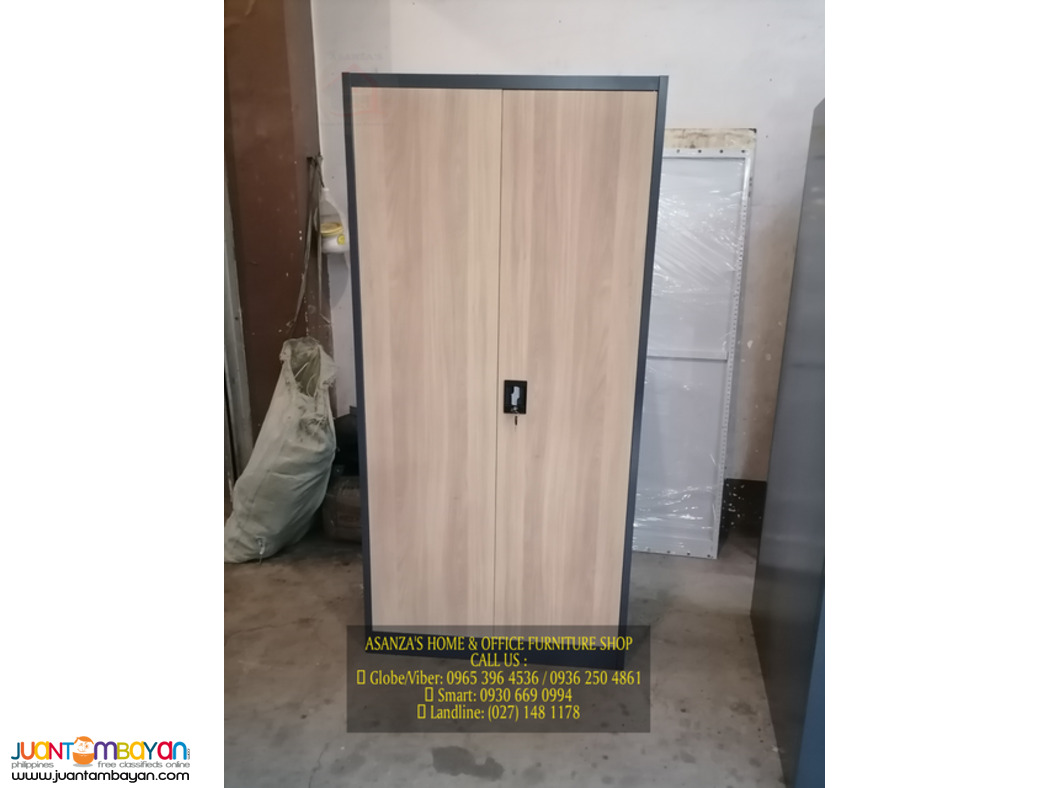 2-DOOR STEEL/WOODEN WARDROBE CABINET (DIRECT FACTORY PRICE)
