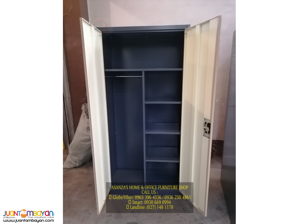 2-DOOR STEEL/WOODEN WARDROBE CABINET (DIRECT FACTORY PRICE)