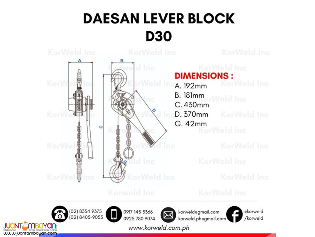 Lever Block / Rachet Manual Hoist