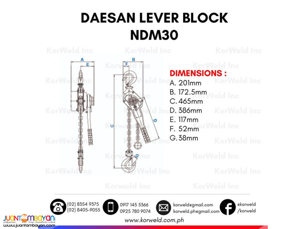 Manual Rachet Lever Block