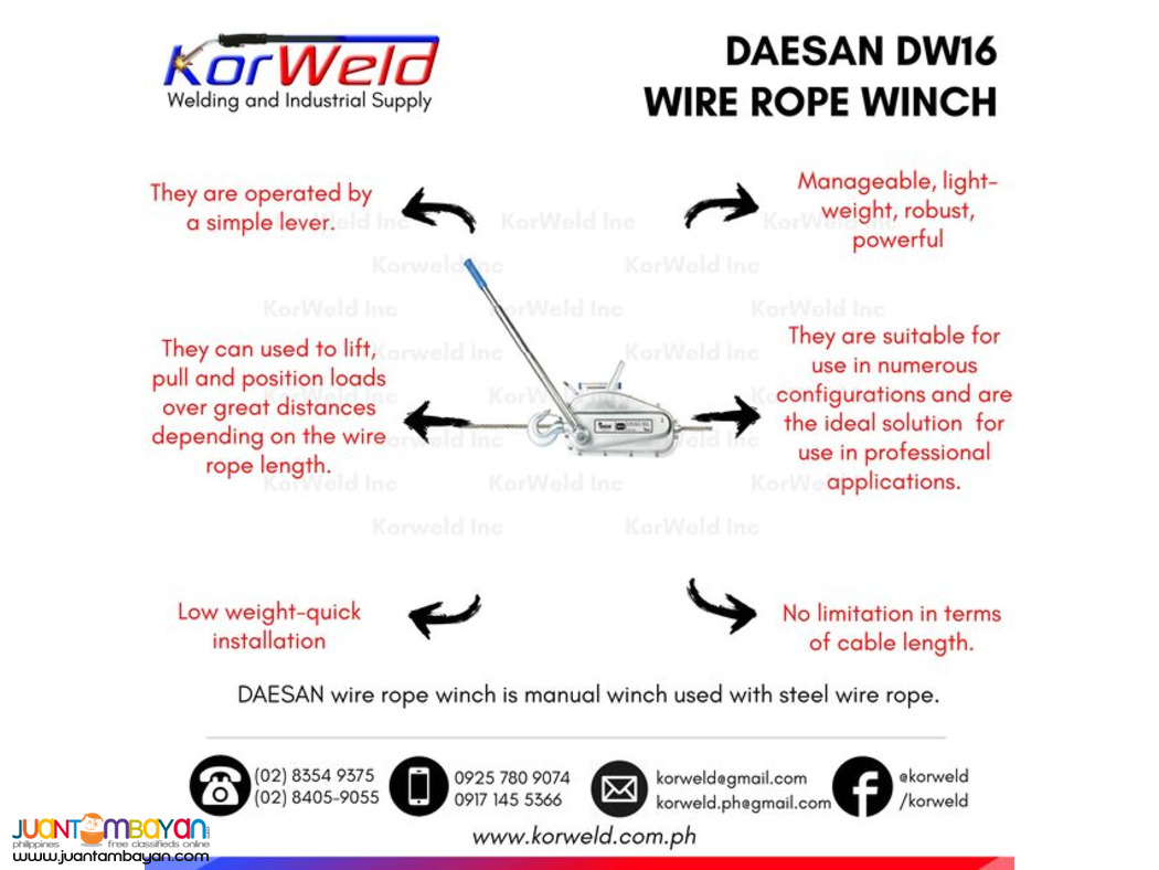 Wire Rope Winch 1.6 Ton