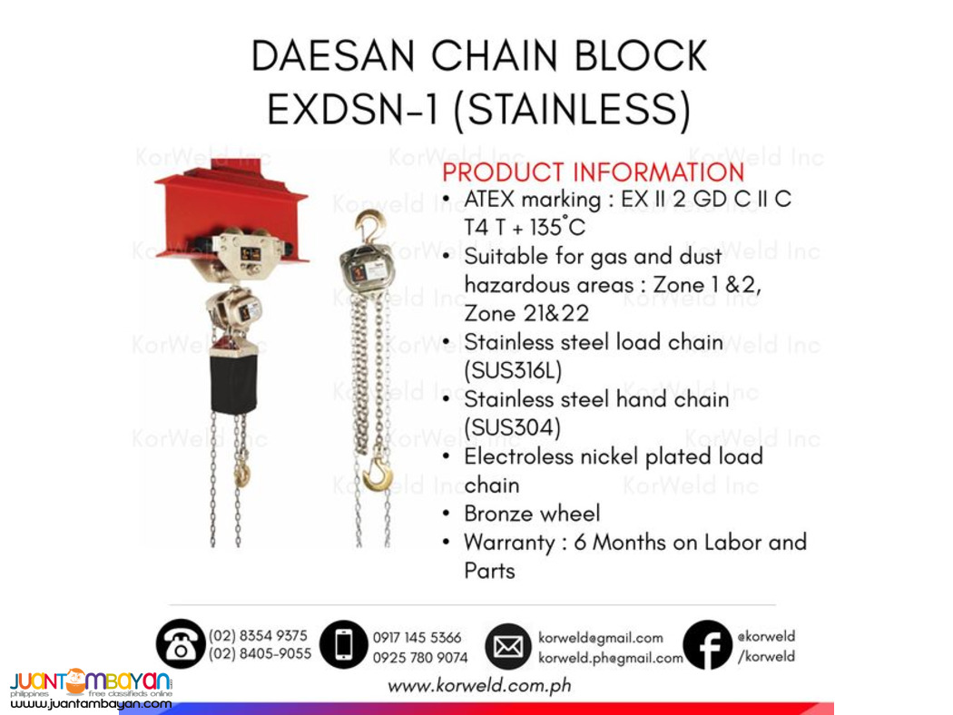 Spark Resistant Chain Block