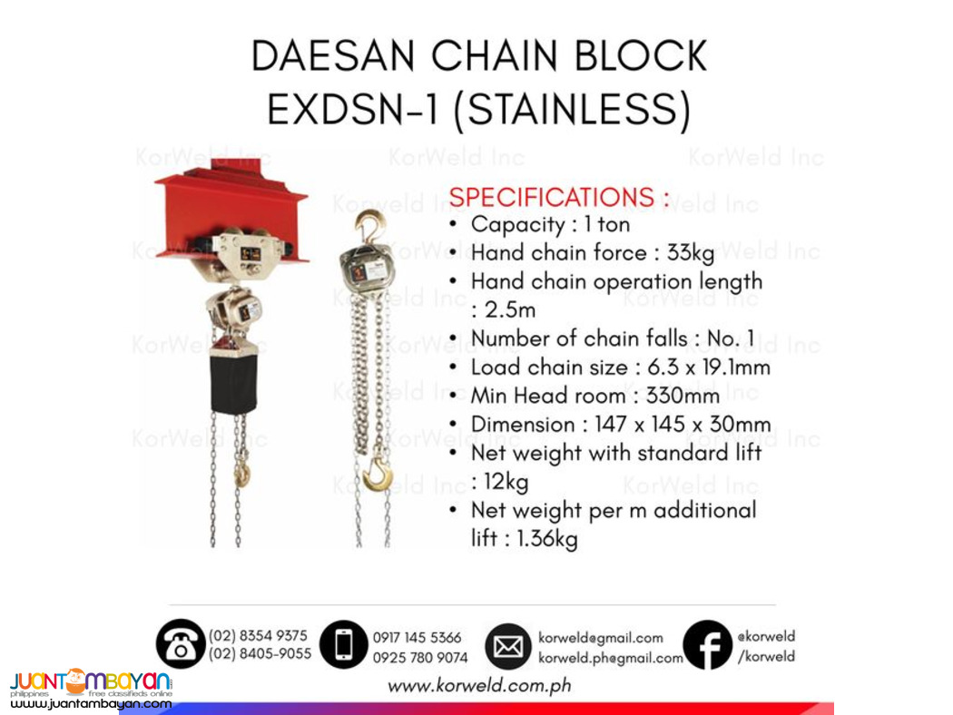 Spark Resistant Chain Block