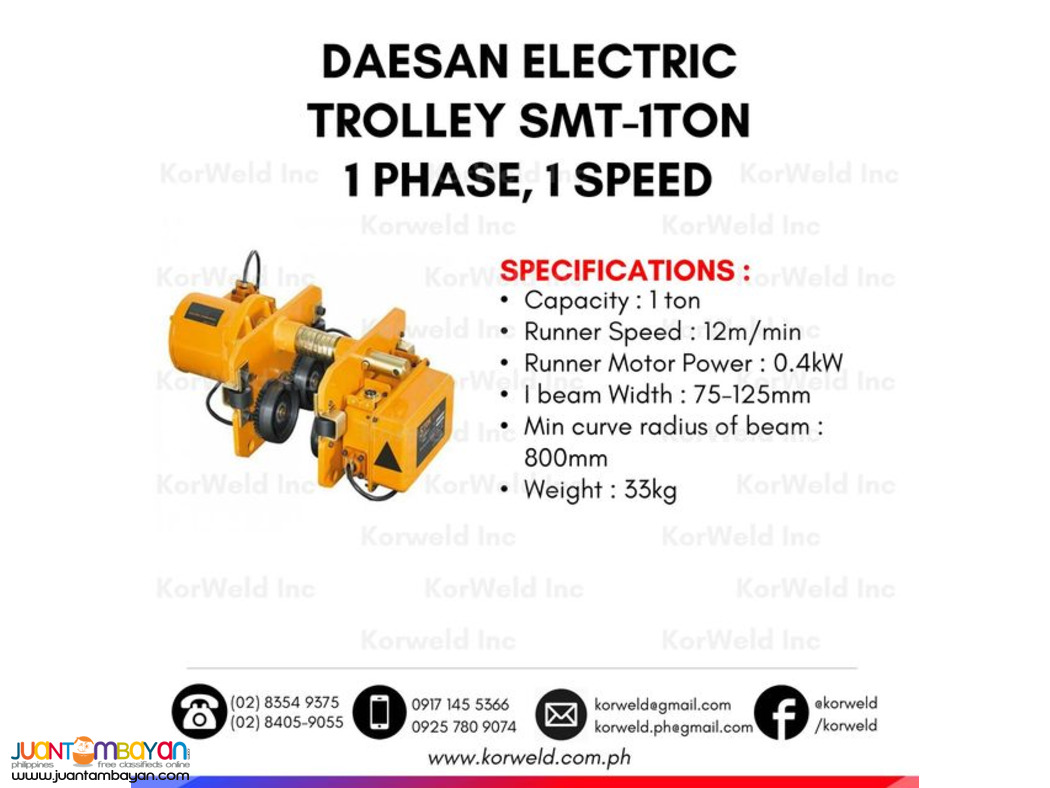 Electric Motorized Trolley Single Phase