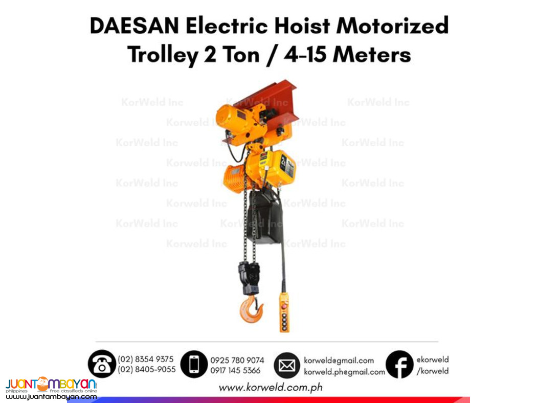 Motorized Trolley Electric Chain Hoist 2 Tons
