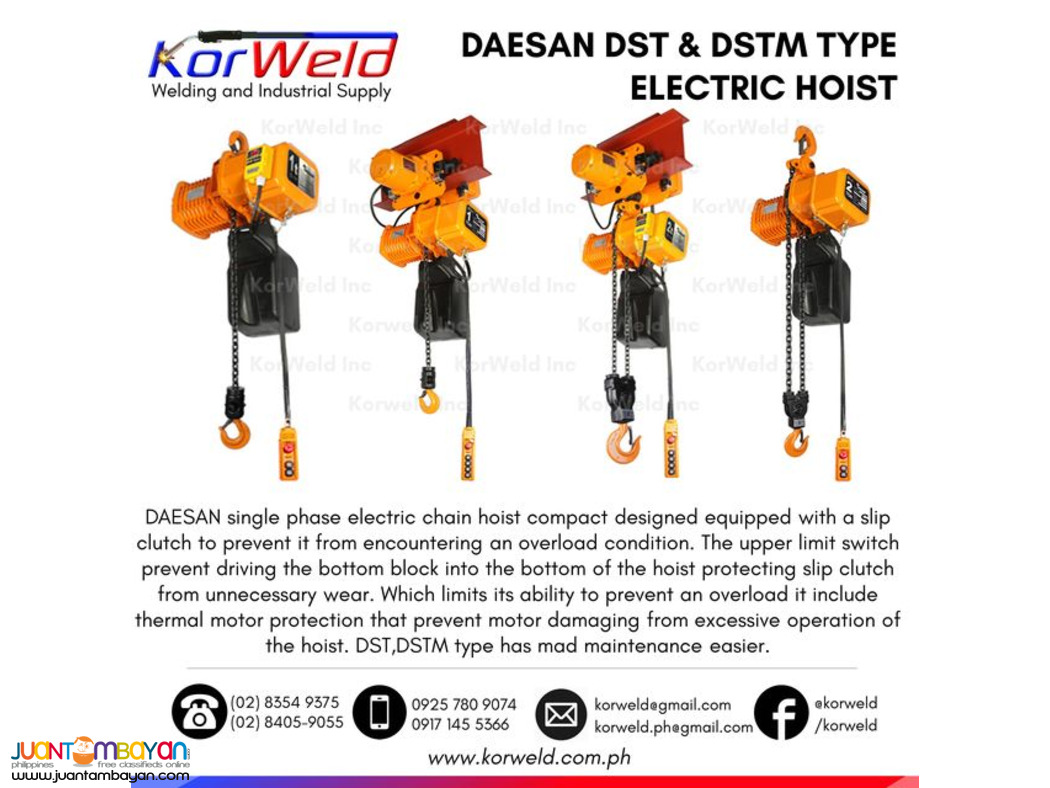Motorized Trolley Electric Chain Hoist 2 Tons