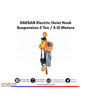 DSA-5W DAESAN Electric Chain Hoist Hook Suspension Type 5 Tons