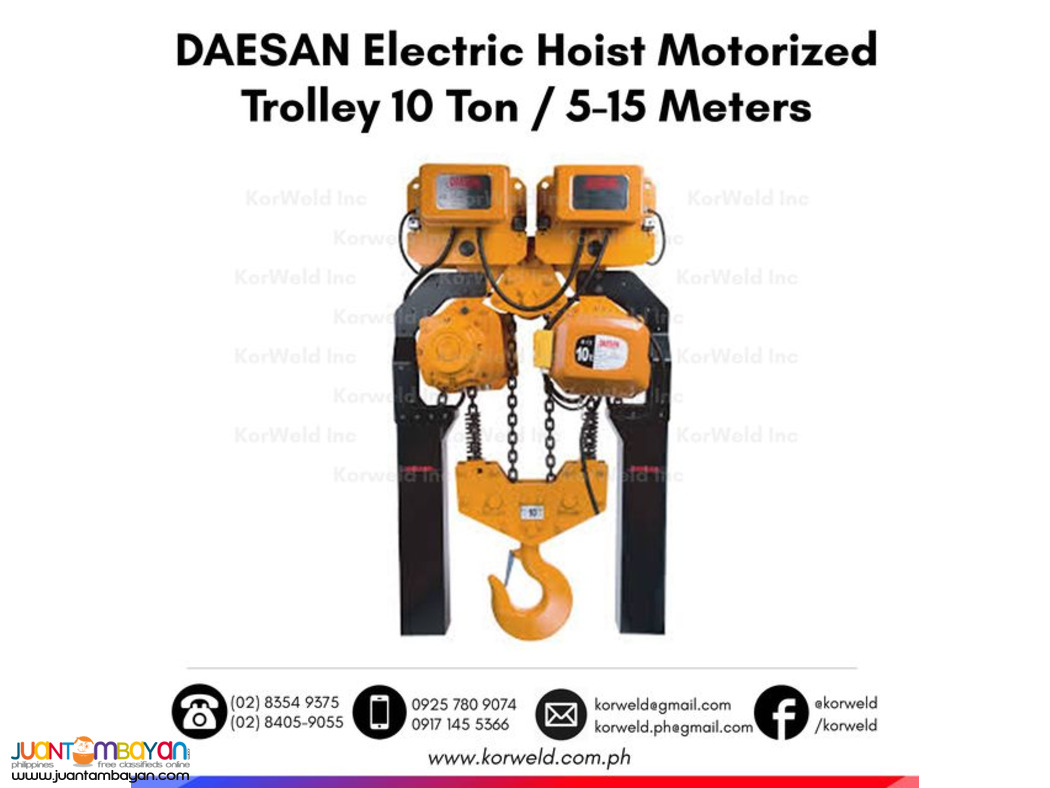 DSM-10W DAESAN Motorized Trolley Electric Hoist 10 Tons
