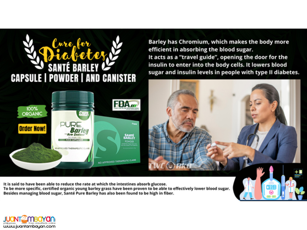 Santé Barley Powder Stevia Canister For Diabetes and Hypertension