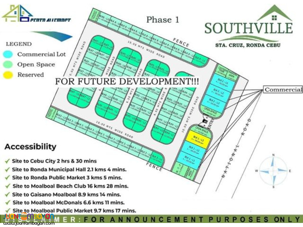 SOUTHVILLE RESIDENCES Ronda Cebu lot for sale