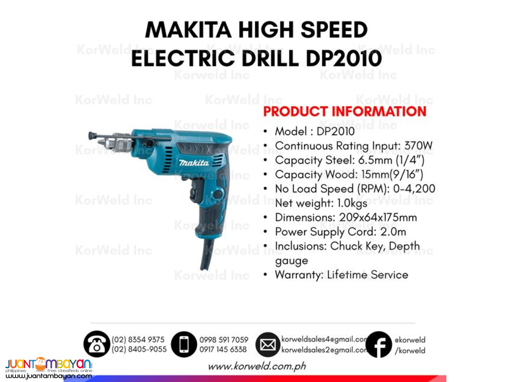 Makita High Speed Electric Drill DP2010