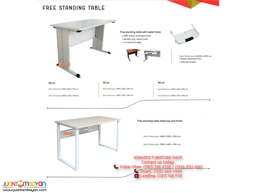 Office Staff Desk/Free Standing Table/Factory Price