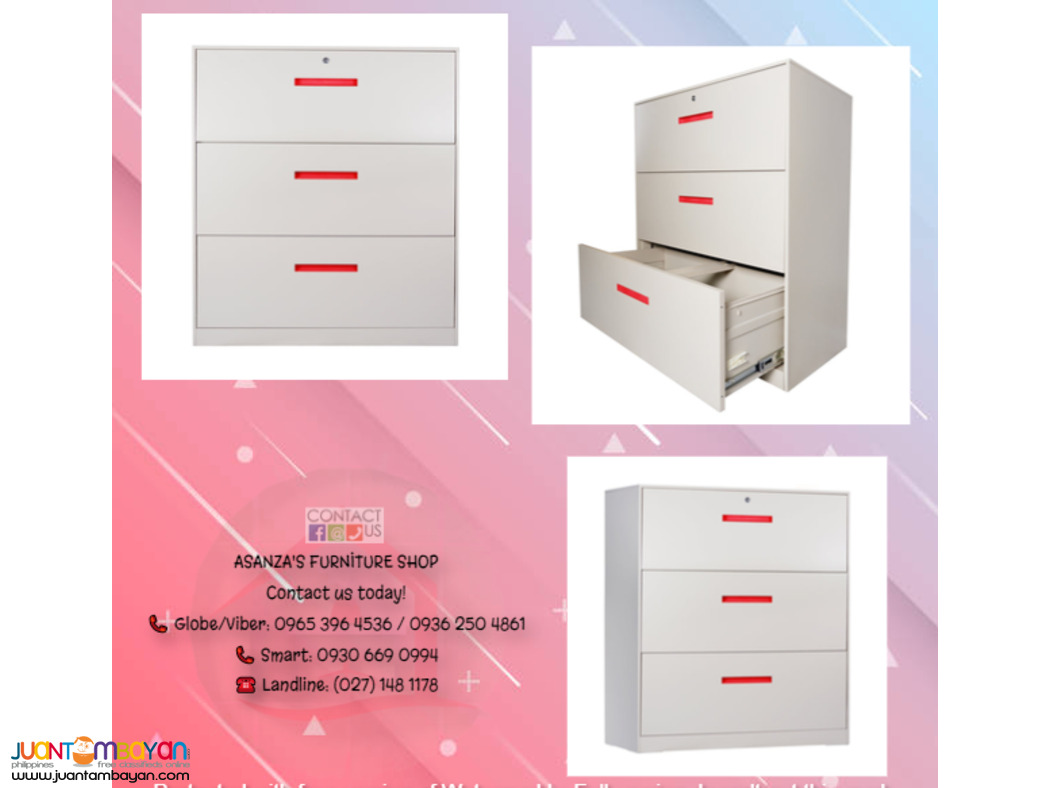 3-Drawer Lateral Office Filing Cabinet / Factory Price