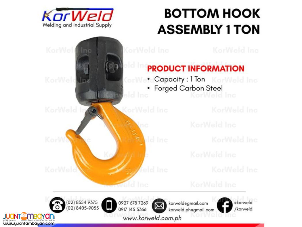 Bottom Hook Assembly 1 Ton for Electric Hoist Chain