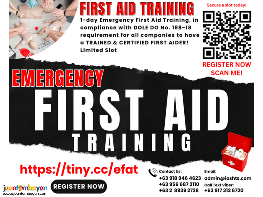 1 day Emergency First Aid Training DOLE Compliance DOLE requirement