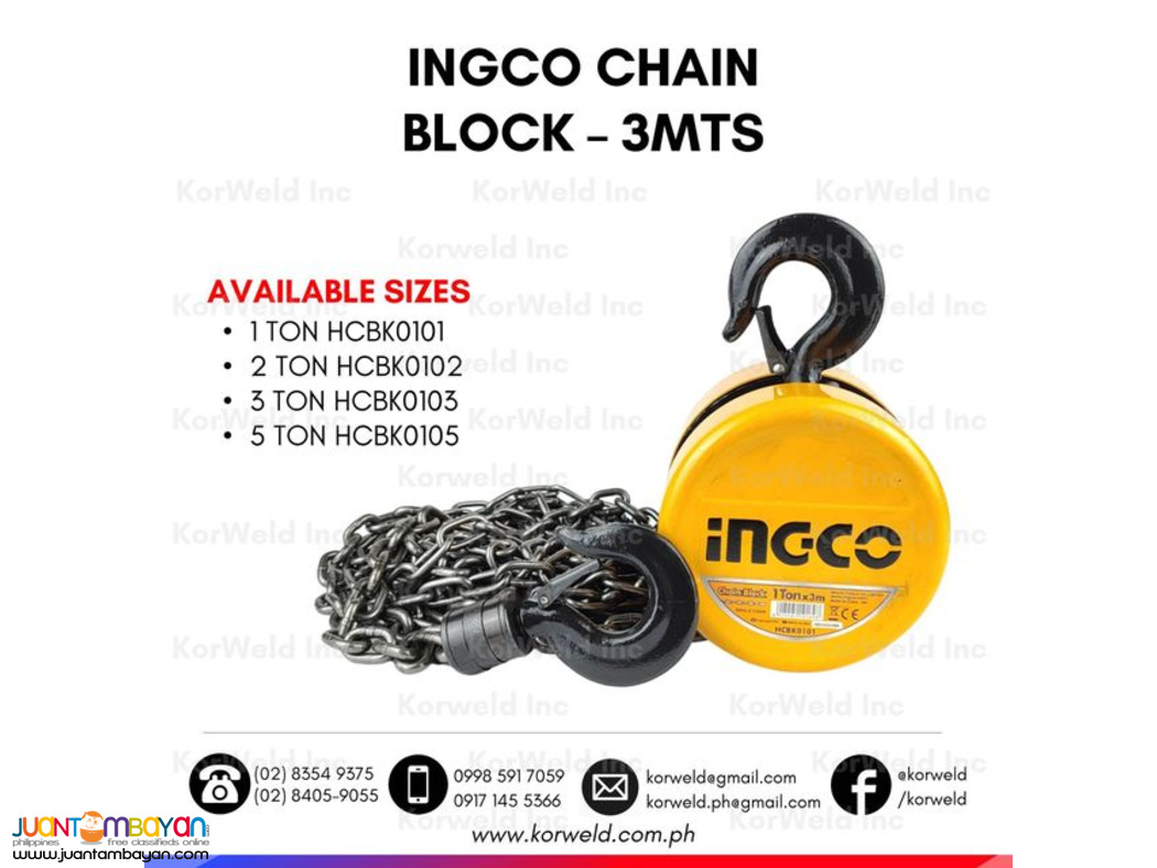 Chain Block 3 Meters Lifting Chain - INGCO