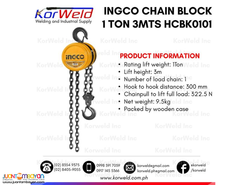 Chain Block 3 Meters Lifting Chain - INGCO