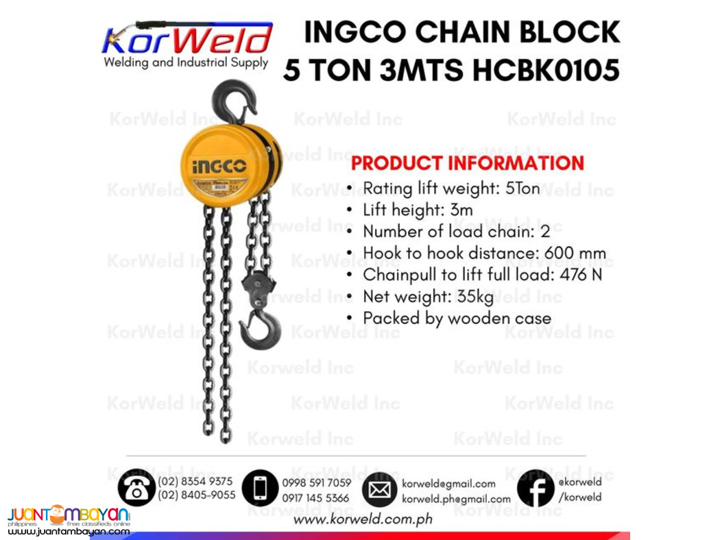 Chain Block 3 Meters Lifting Chain - INGCO