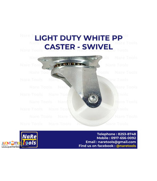 Light Duty White PP Caster - Swivel (WPPS)