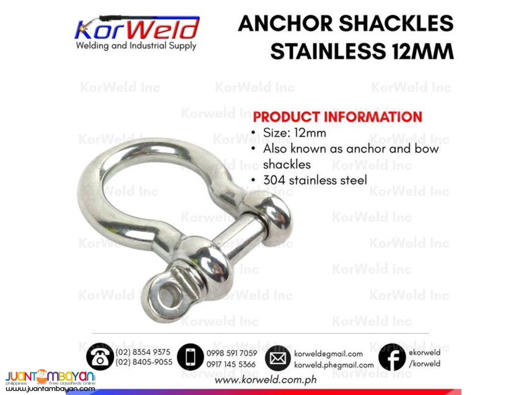 Shackle Anchor Stainless 12mm