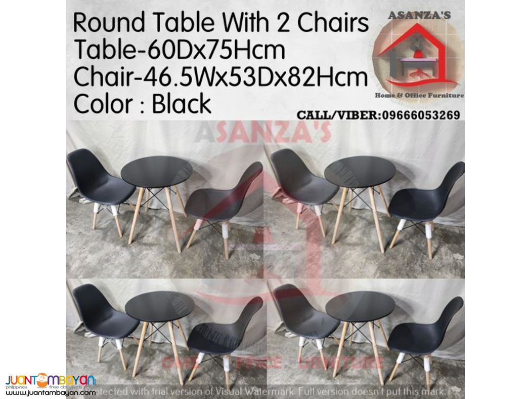 ROUND TABLE WITH 2 CHAIRS