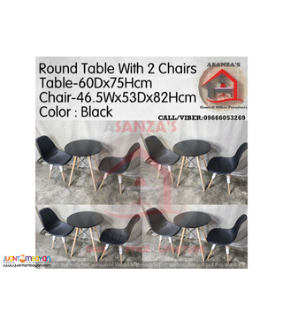ROUND TABLE WITH 2 CHAIRS