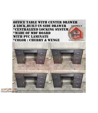 Office Table With Center Drawer & Lock,Built-in Side Drawer