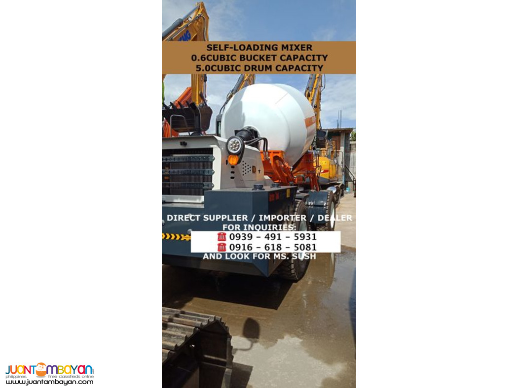 Self-Loading Mixer 0.6cbm bucket cap & 5cbm Drum Cap 