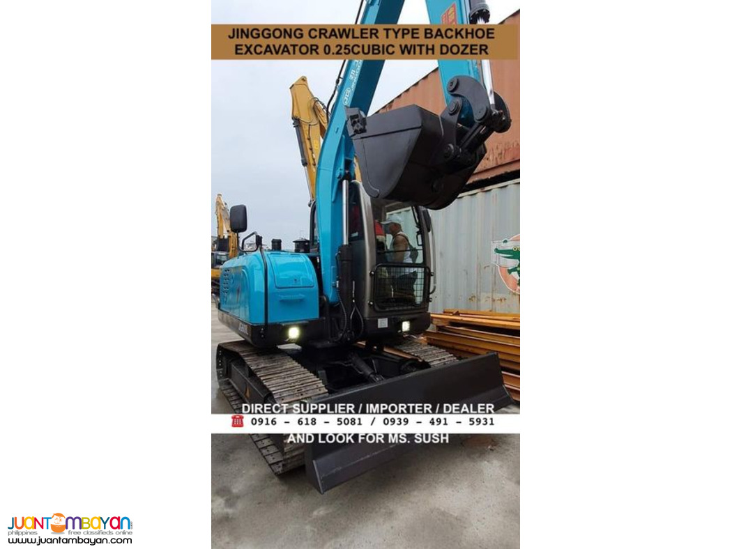 Jinggong Crawler Type Backhoe with dozer 0.25cubic