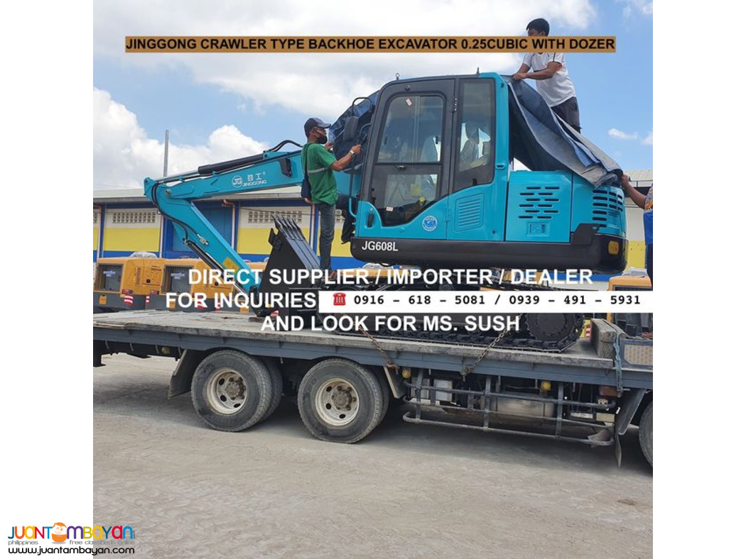 Jinggong Crawler Type Backhoe with dozer 0.25cubic