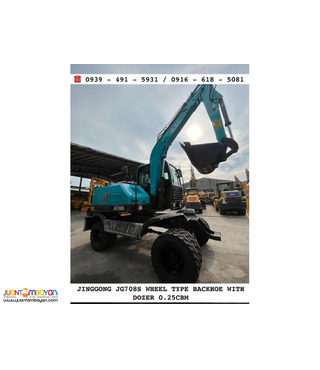 Jinggong Wheel Type Backhoe Excavator with dozer 0.25cubic