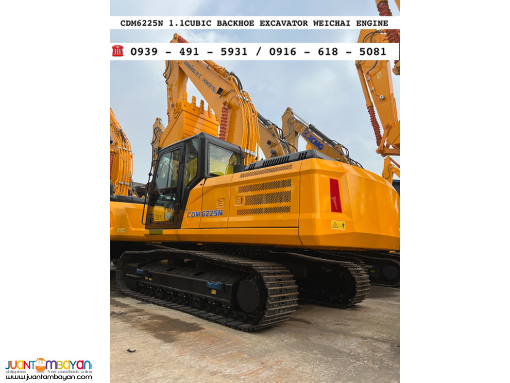 Lonking CDM6225N 1.1 cubic backhoe excavator weichai Engine
