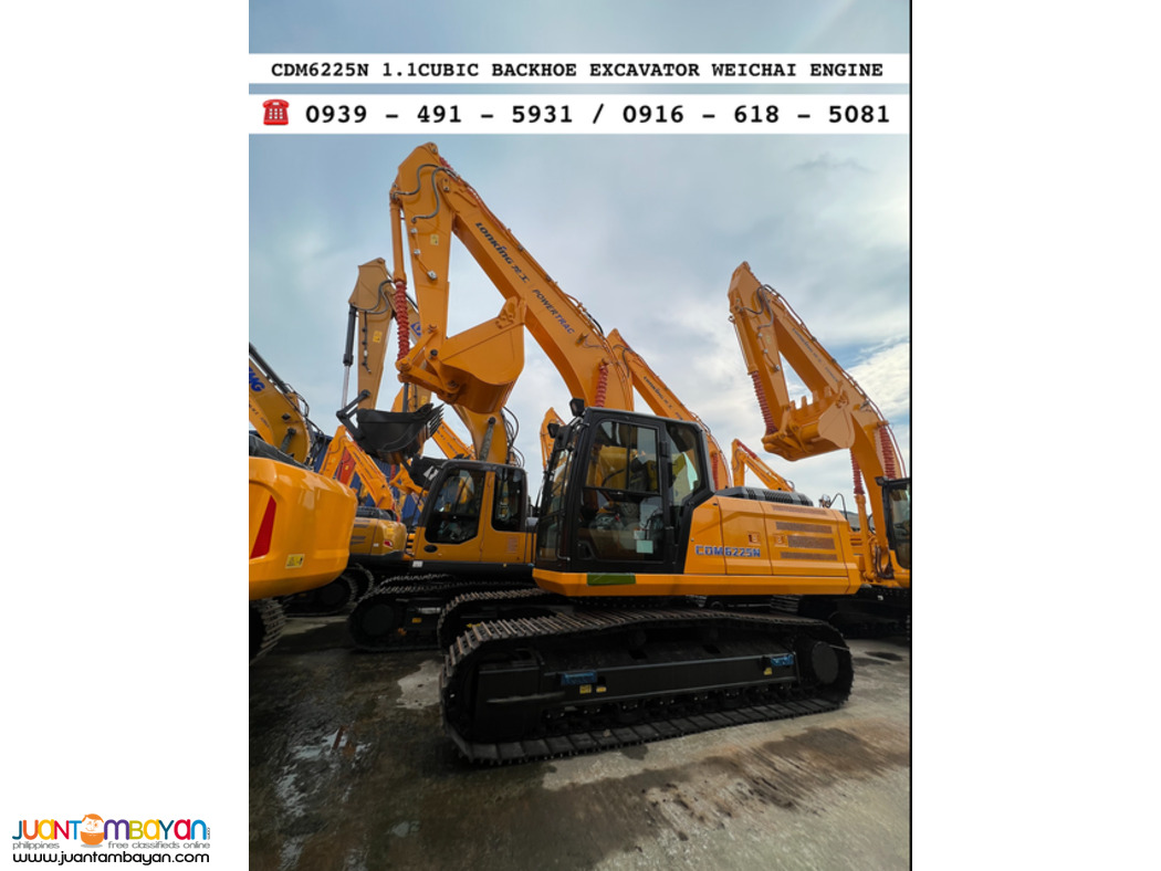 Lonking CDM6225N 1.1 cubic backhoe excavator weichai Engine