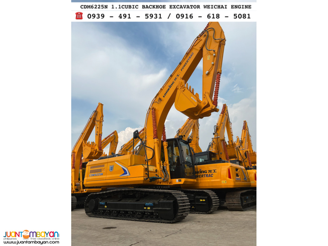 Lonking CDM6225N 1.1 cubic backhoe excavator weichai Engine